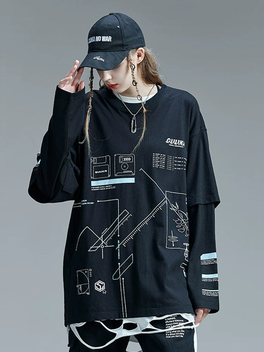 Two-piece Unisex Loose Faux Top