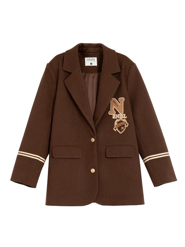 Veste Maillard en laine style American College marron