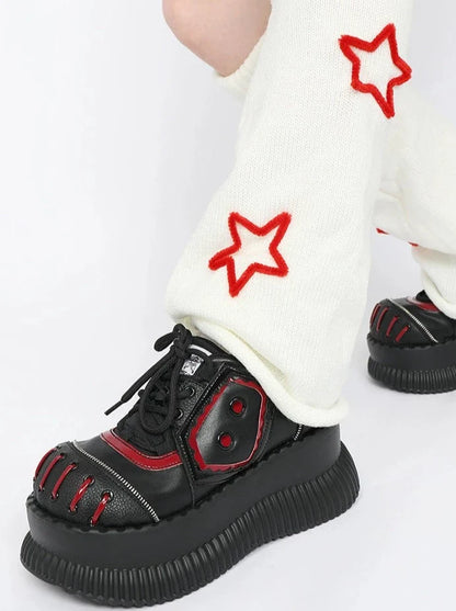 Chaussures Mode Noir Foncé Mine Rouge