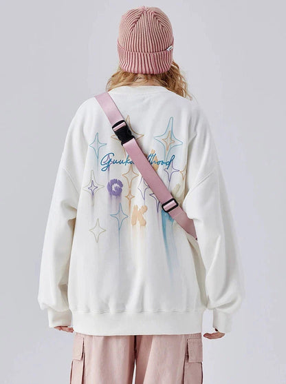 Print Sweatshirt Star Logo Loose