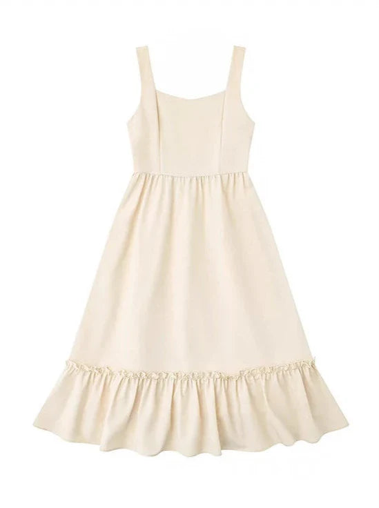 Ruffle Knit Heart Suspender Cardigan + Buckle Dress