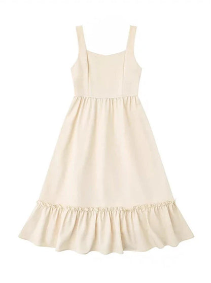Ruffle Knit Heart Suspender Cardigan + Buckle Dress