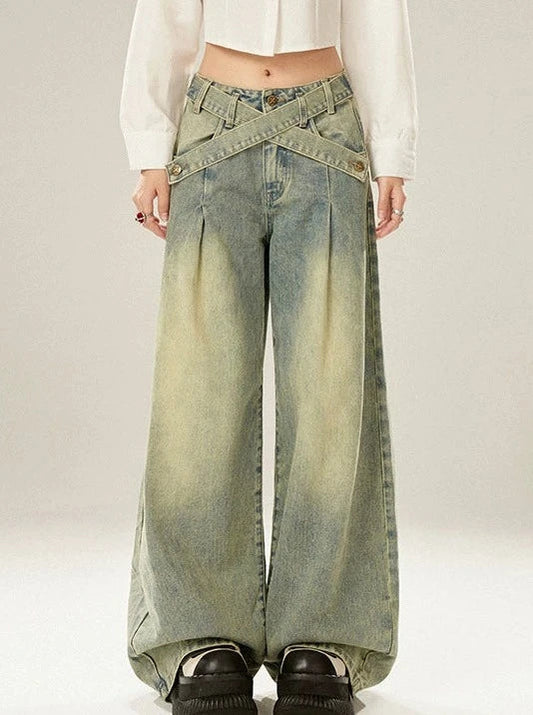 Pantalon ample Osh à taille large croisée