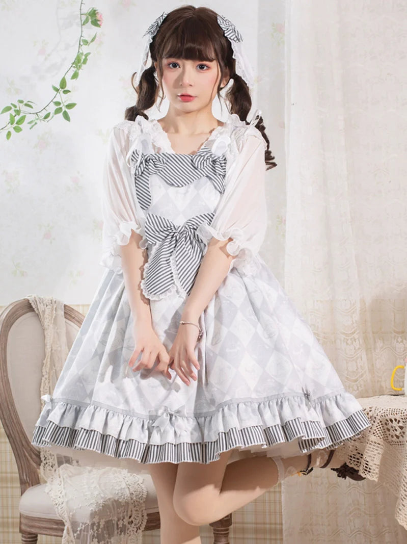 Robe Lolita gris clair et douce
