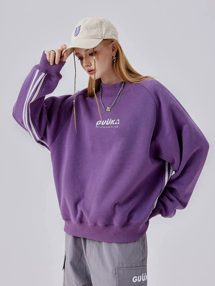 Fog Sweatshirt Unisex Neck Blue Round
