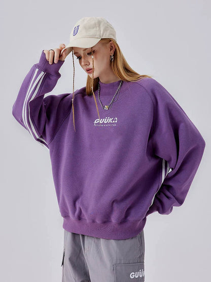 Fog Sweatshirt Unisex Neck Blue Round