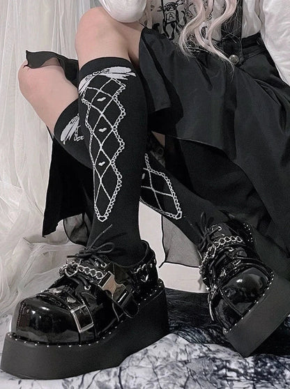 Punk Lolita Platform Toe Devil Shoes Gothic Round Trap