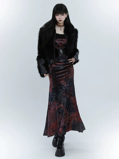 Dress Mode Girl Fishtail Ghost Dark Velvet