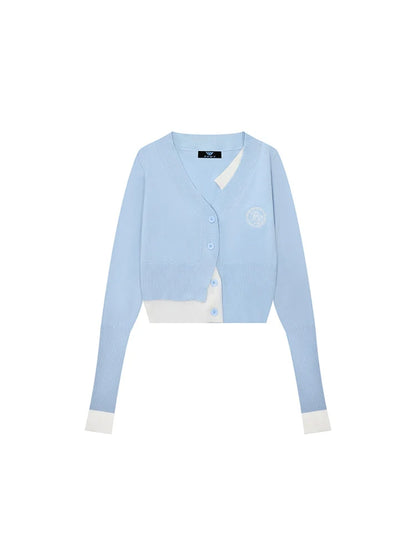 Two Blue Retro Piece Ice Girly Faux Cardigan