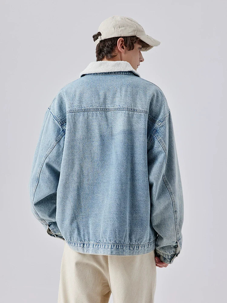 Sherpa-Jacke Denim Blau Hell