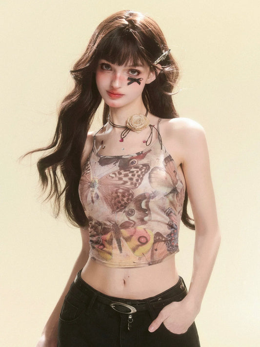 Brown Top Camisole Sheer