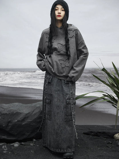 ロングデニムオシュスカート
