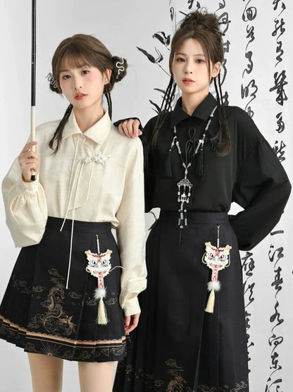 China Sleeve Solid Volume Shirt Collar