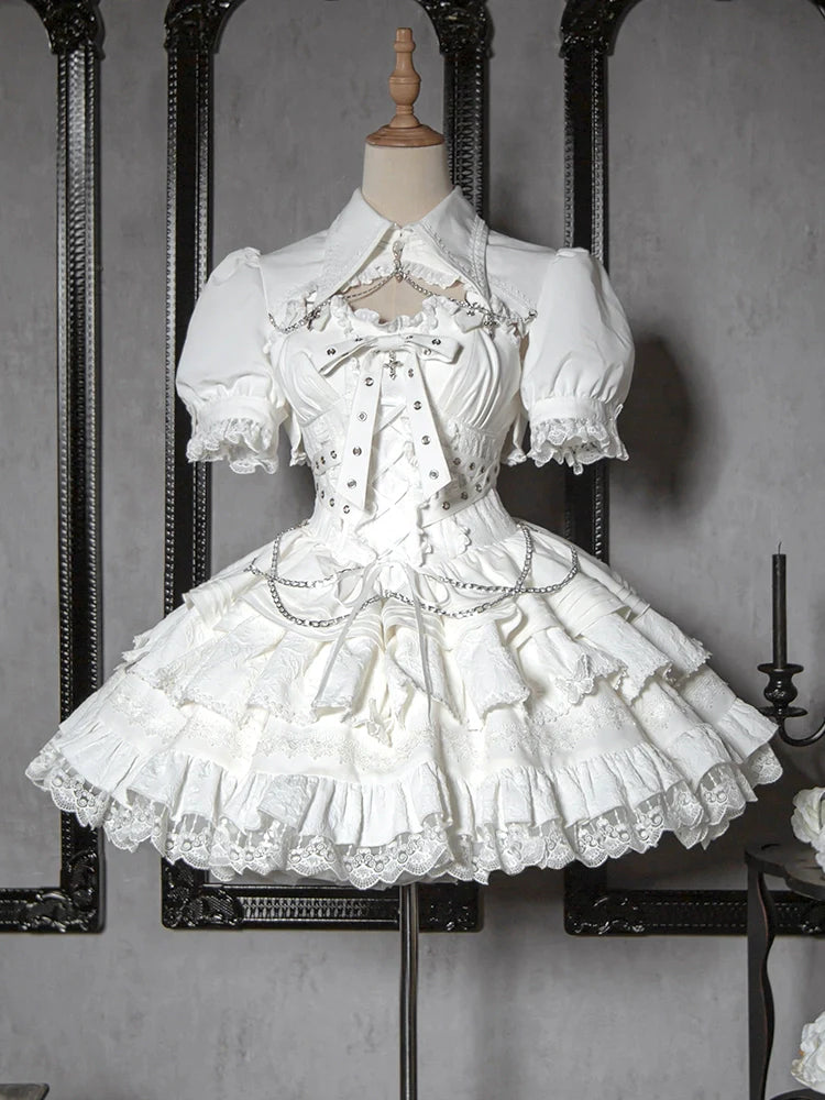 Veste boléro élégante à manches bouffantes style gothique Lolita