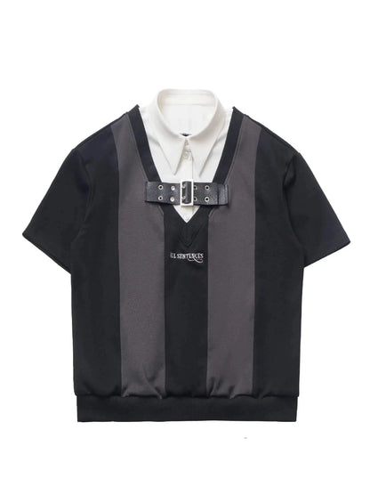 Graues Princeton-Hemd, Anzug, College-Sommer, schwarze Weste, Design