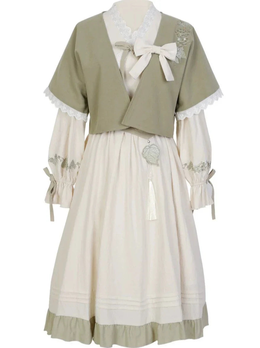 Dress Chinese Cardigan Retro Short Lolita