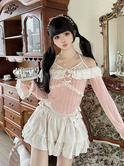 Skirt Sweet Balloon + Off-the-shoulder Top