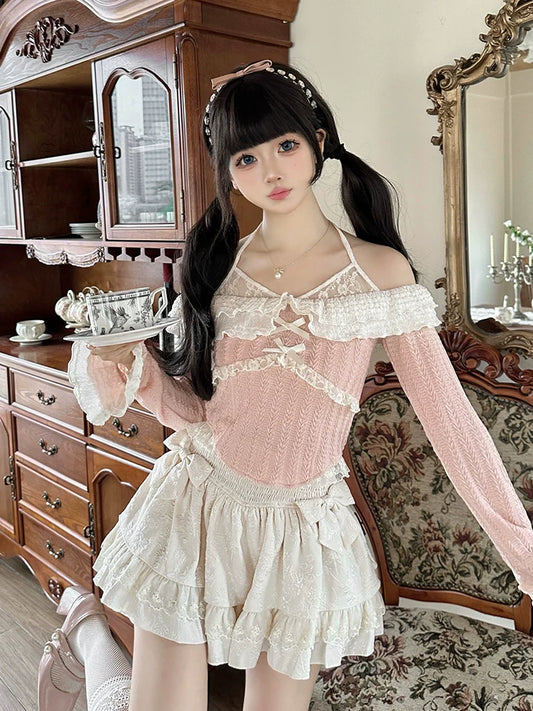Skirt Sweet Balloon + Off-the-shoulder Top