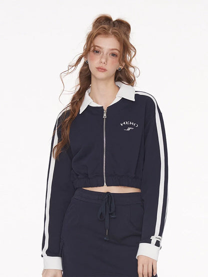 Veste à revers courte sportive américaine