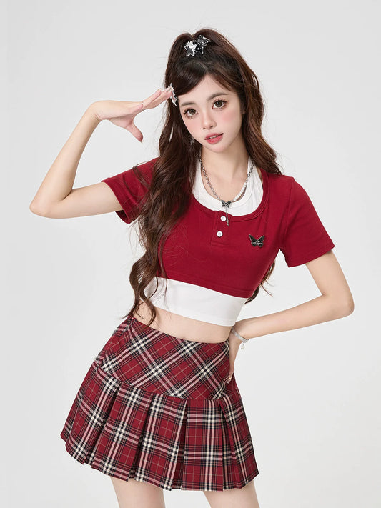 Retro Tops Piece Slim Design Two American