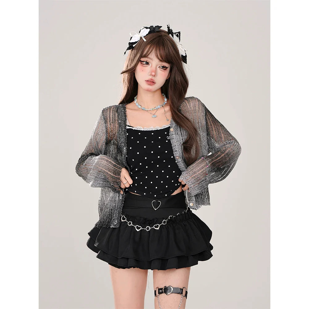 Summer Love Sheer Letter Knit Cardigan