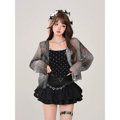 Summer Love Sheer Letter Knit Cardigan