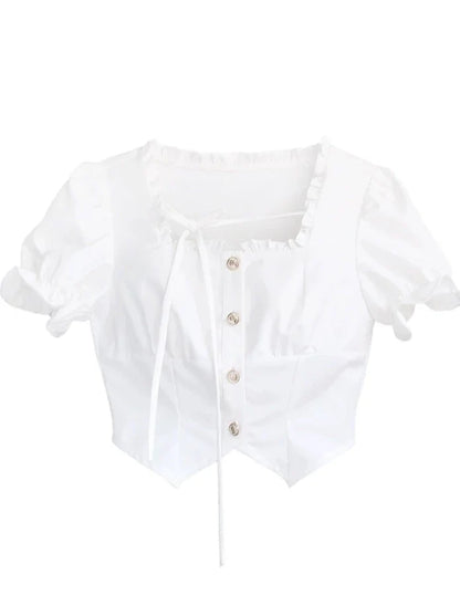 Cake Blouse Top + Sleeve Skirt Puff Ruffle
