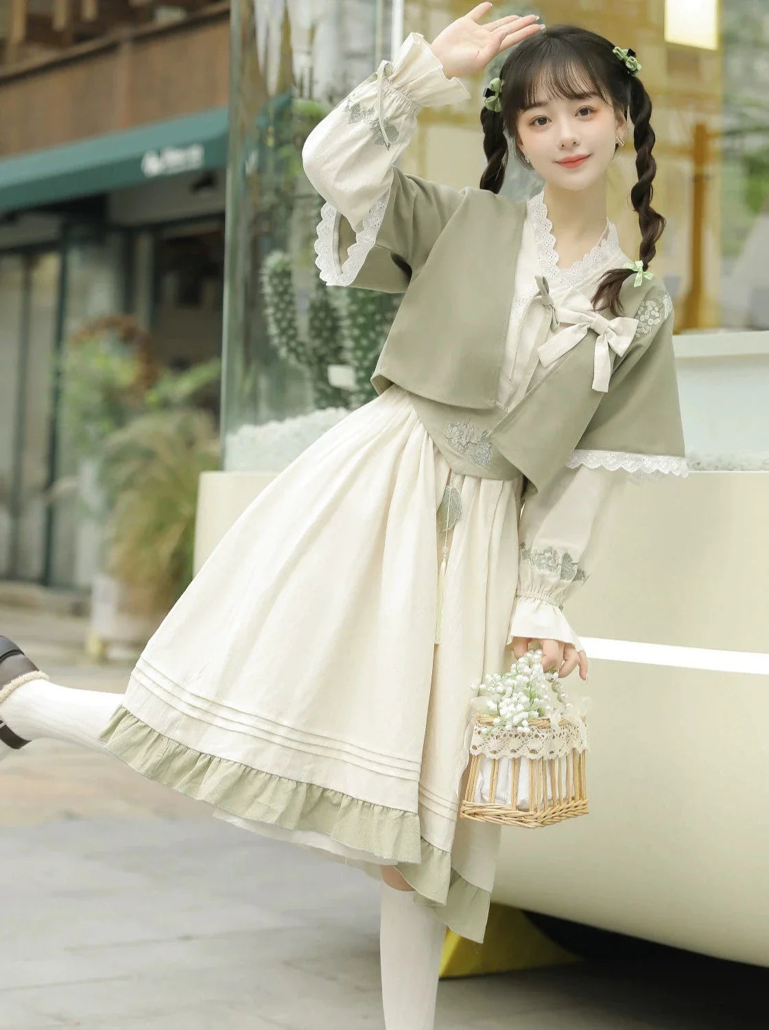 Dress Chinese Cardigan Retro Short Lolita