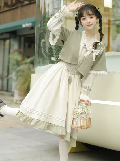 Dress Chinese Cardigan Retro Short Lolita