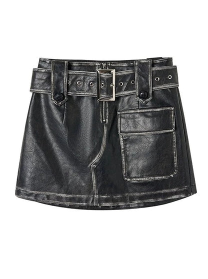 Veste en cuir Osh + jupe courte