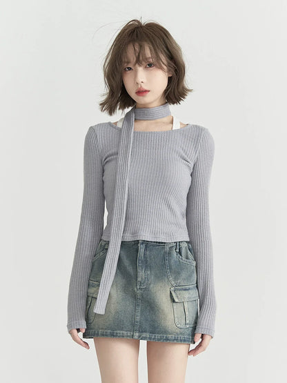 Knit Neck Round Low Scarf