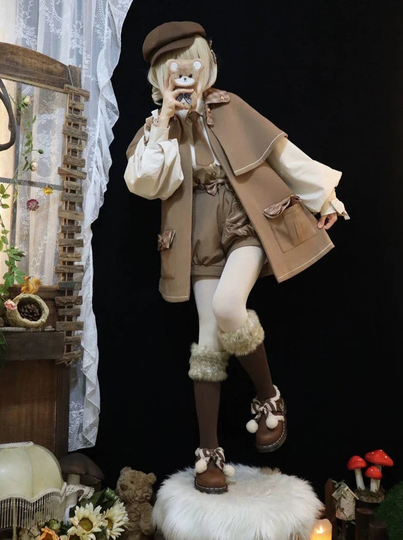Retro Detective Wool Cloak Jacket