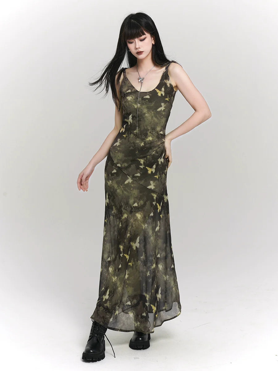 Green Mode Dress Dark Summer Tight
