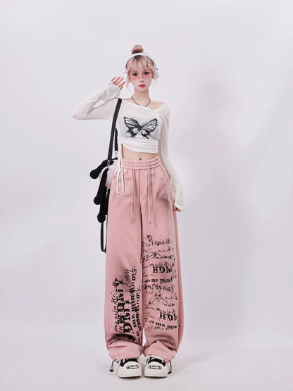 Top Butterfly Short Y2K Shirring