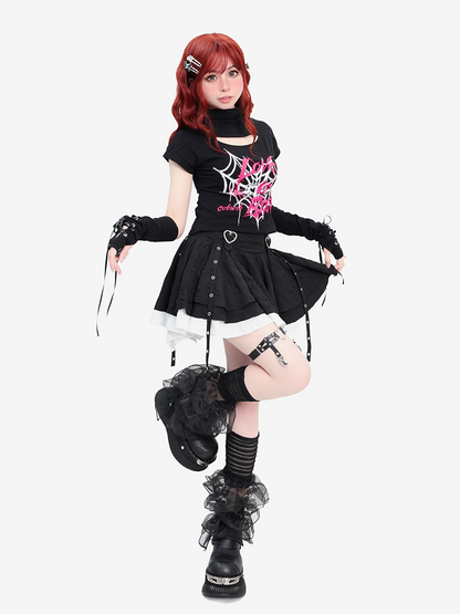 デザインチュチュプリーツスカート ハートウエスト