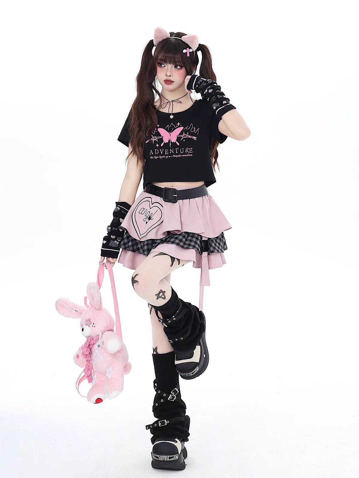 Butterfly Dream T-Shirt Short Slim Ribbon Back