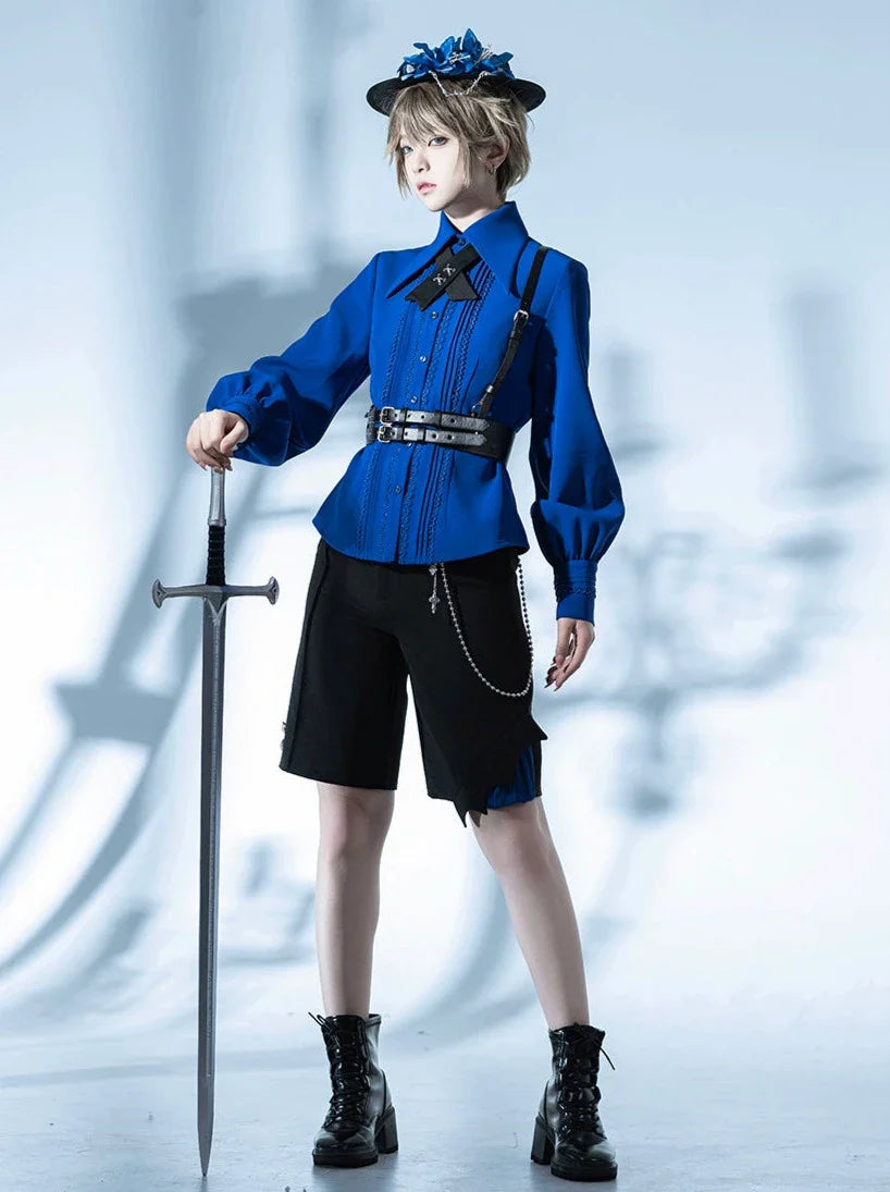 Pointed Brittish Shirt Collar Retro Dark Elegant