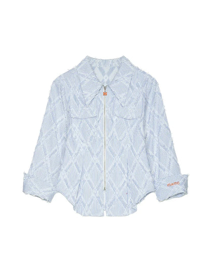 フィットスリムシャツ ブルー ショート