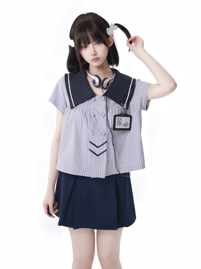 襟付きカレッジシャツ ドール哲学詩スーツ カルスカート