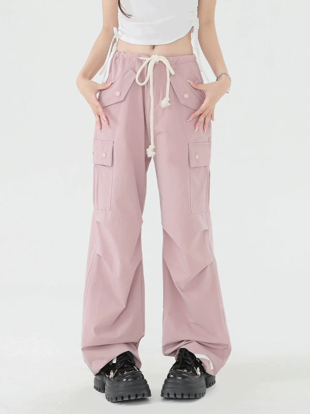 Pantalon Cargo Rose Morandi