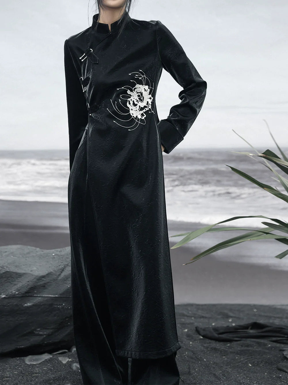 Robe fendue foncée Mode China