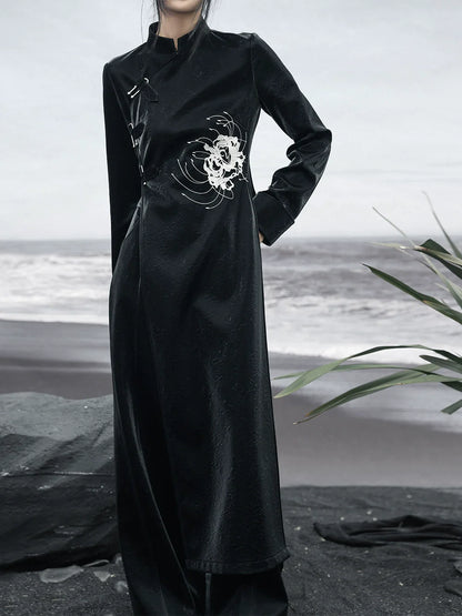 Robe fendue foncée Mode China