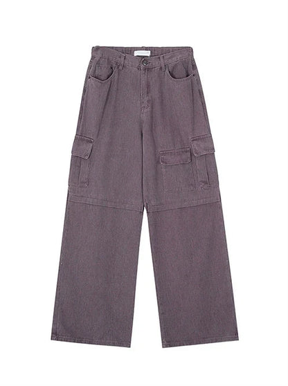Purple American Cargo Denim Pants Retro