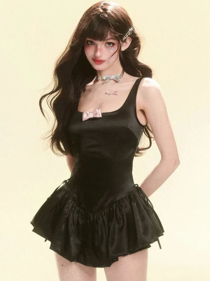 Ribbon Suspender Dress Little Skirt