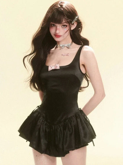 Ribbon Suspender Dress Little Skirt