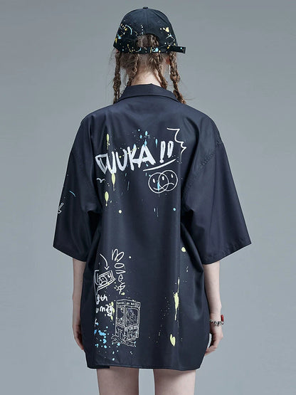 Tuschefarbe Kunst Sommer Design Shirt Mode