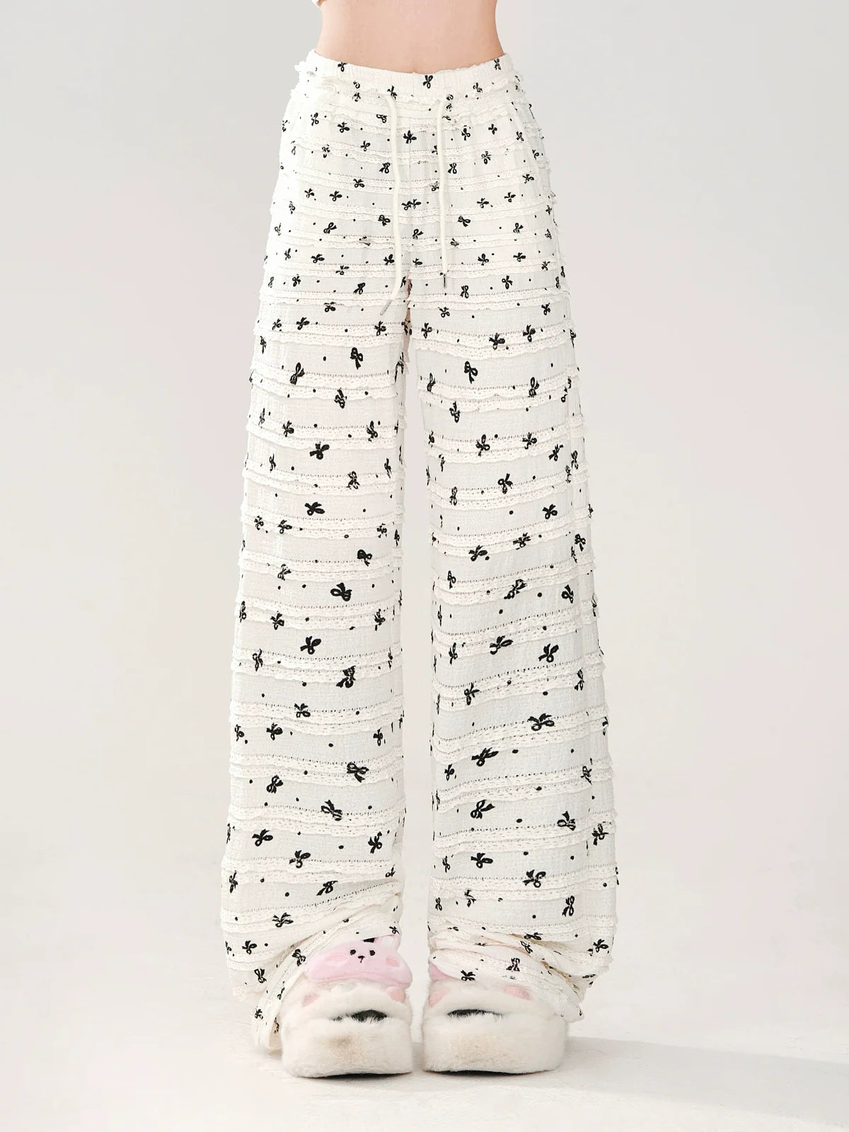 Loose Ribbon Cool Casual Pants