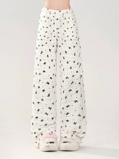 Loose Ribbon Cool Casual Pants