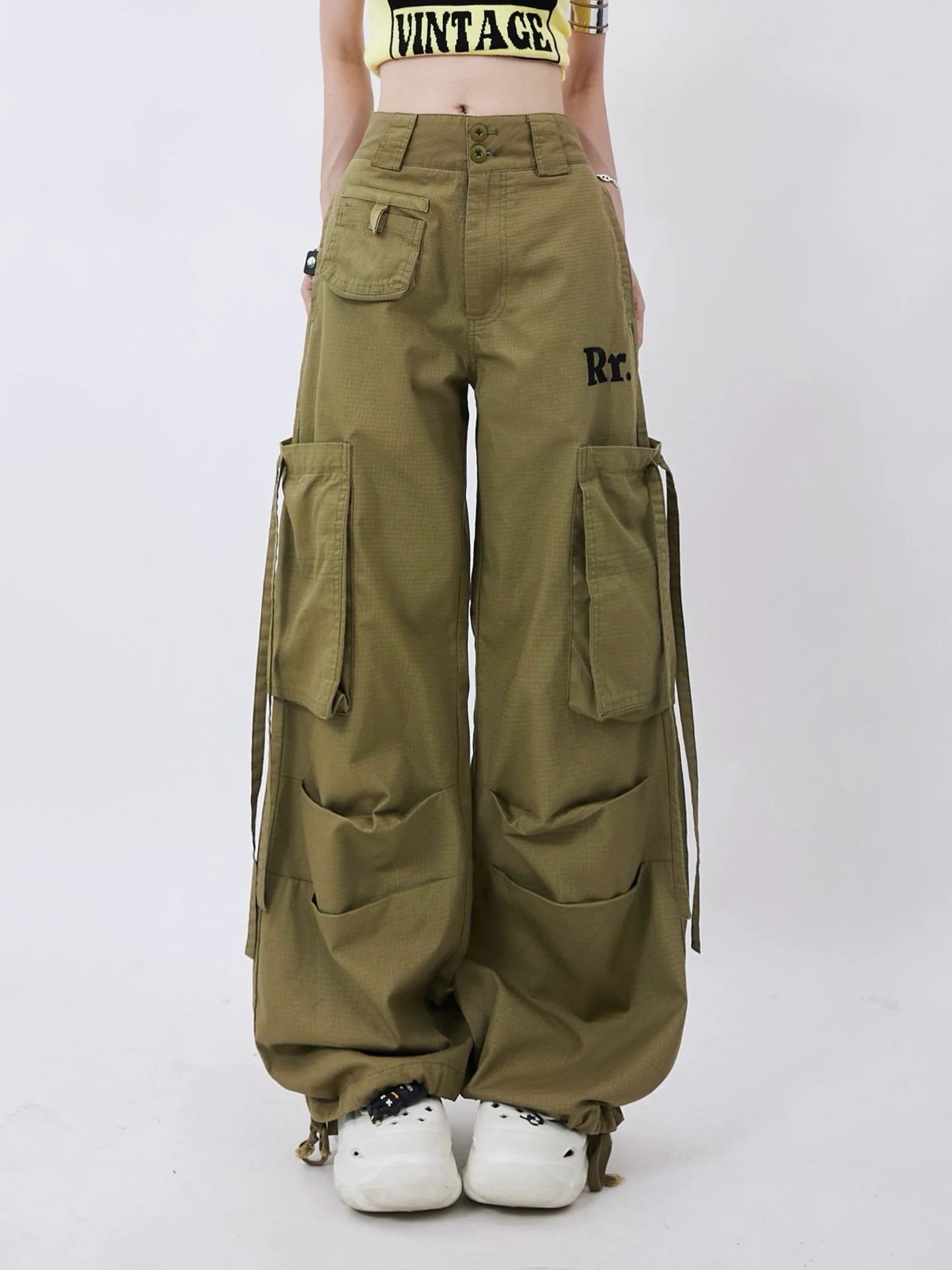 Waist Double Wide Cargo Pants Low