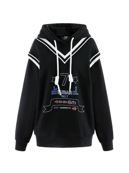 Seven Logo Mode Sweatshirt Hooded Hoodie
